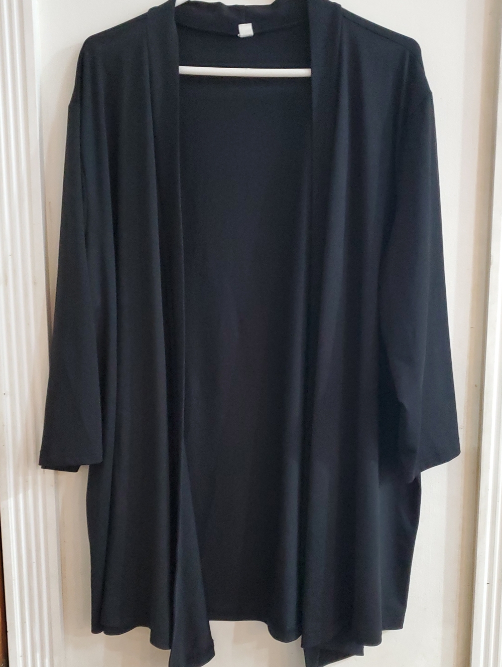 Open Front Cardigan Black 3X
